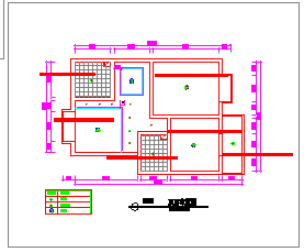 双卧室朝南家庭室内装饰工程CAD平面设计图方案
